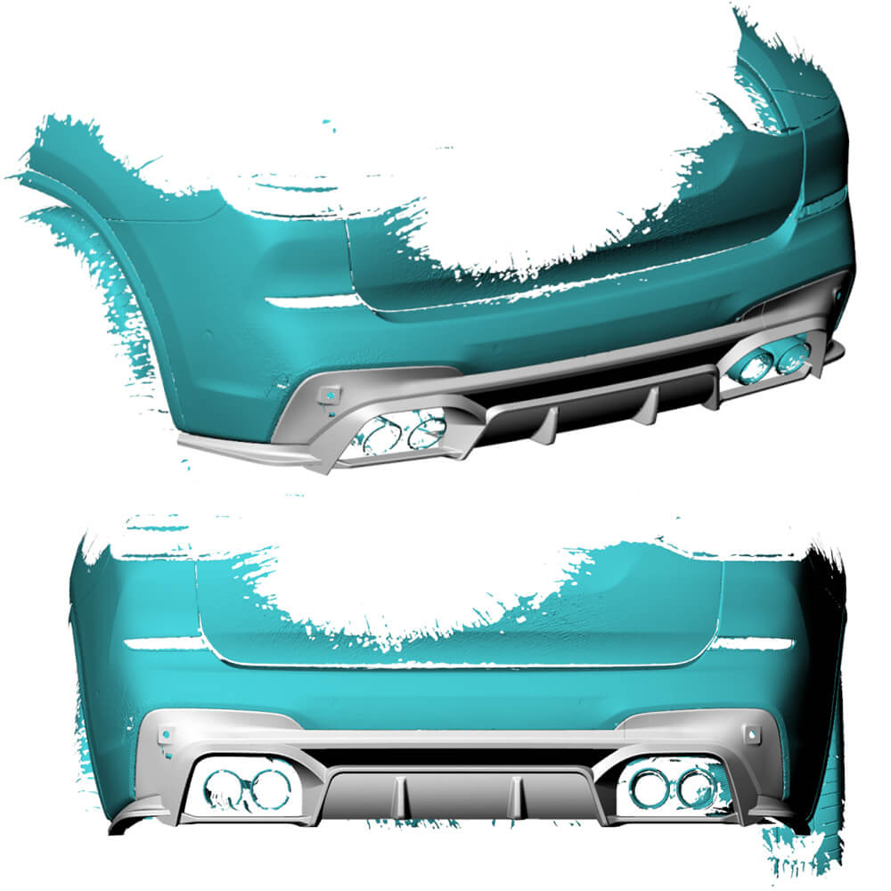 Rear Bumper Diffuser With Splitters Carbon Fiber (for F97) for BMW X3 G01 2018- - image 2