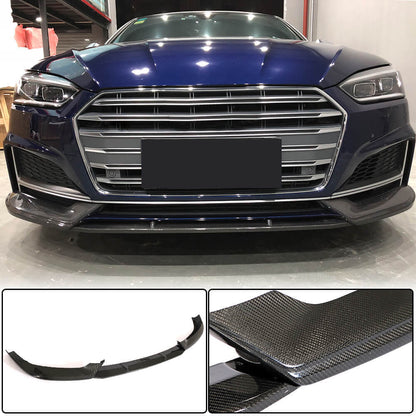 Front Bumper Lip Spoiler (for S-Line Coupe/Cabriolet 2016-2020, Carbon) for Audi A5 2016-2025 - image 2