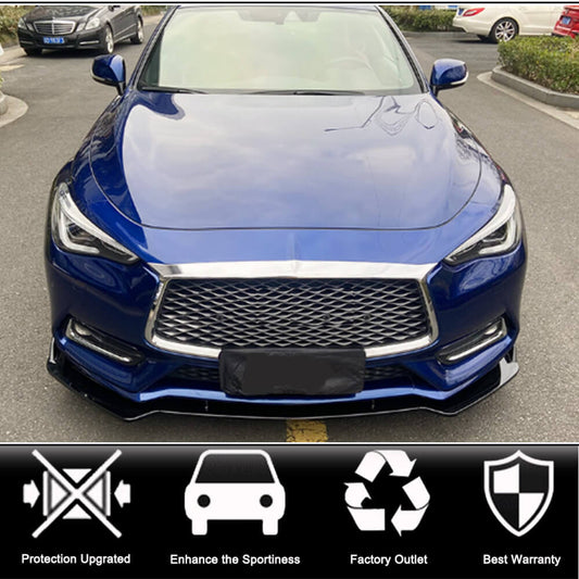 Front Bumper Lip V2 for Q60 2016-2022 Carbon for Infiniti Q50/Q60 2013-2024 - image 2