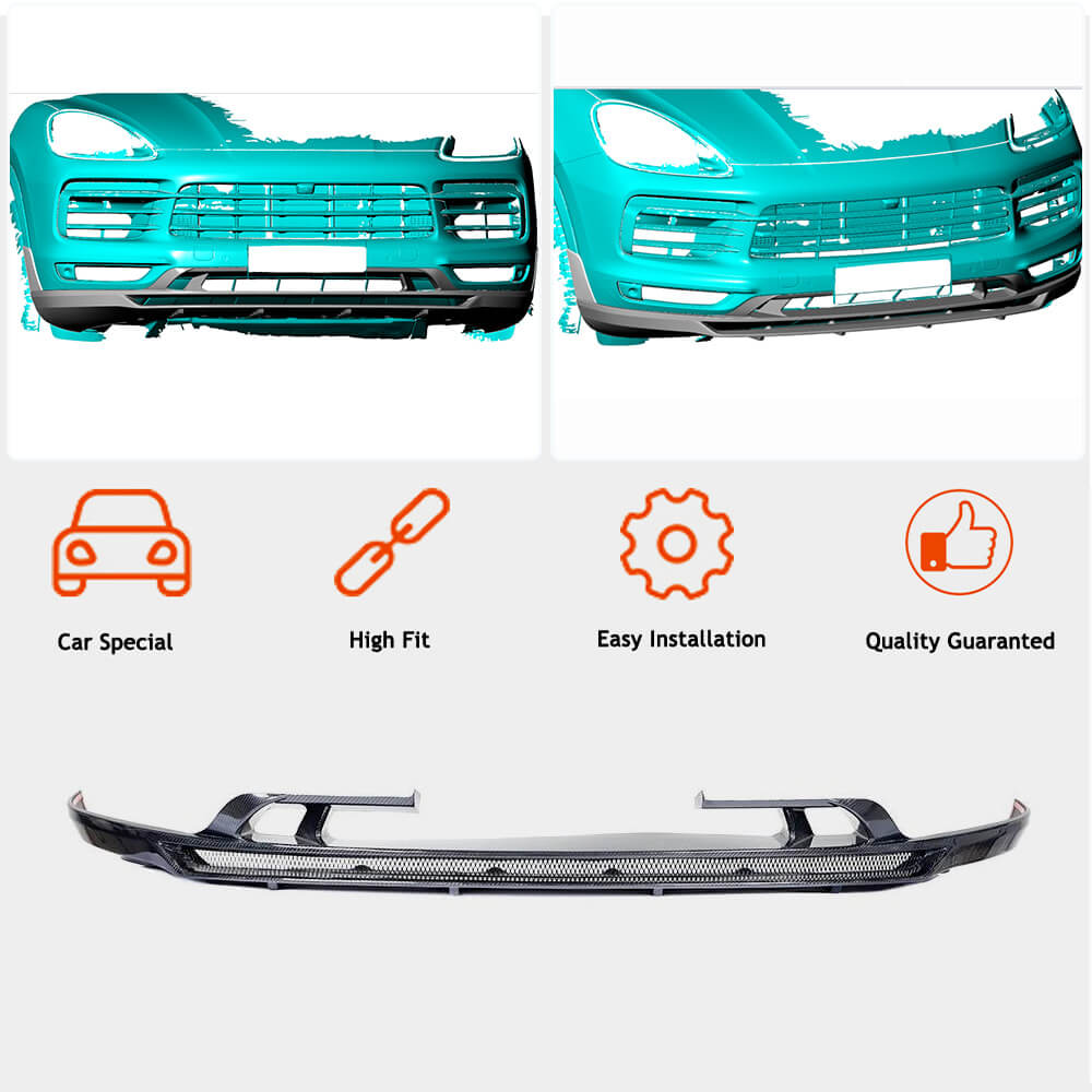 Front Lip Overlay (for Base 2018-2023, Carbon) for Porsche Cayenne 2018- - image 2