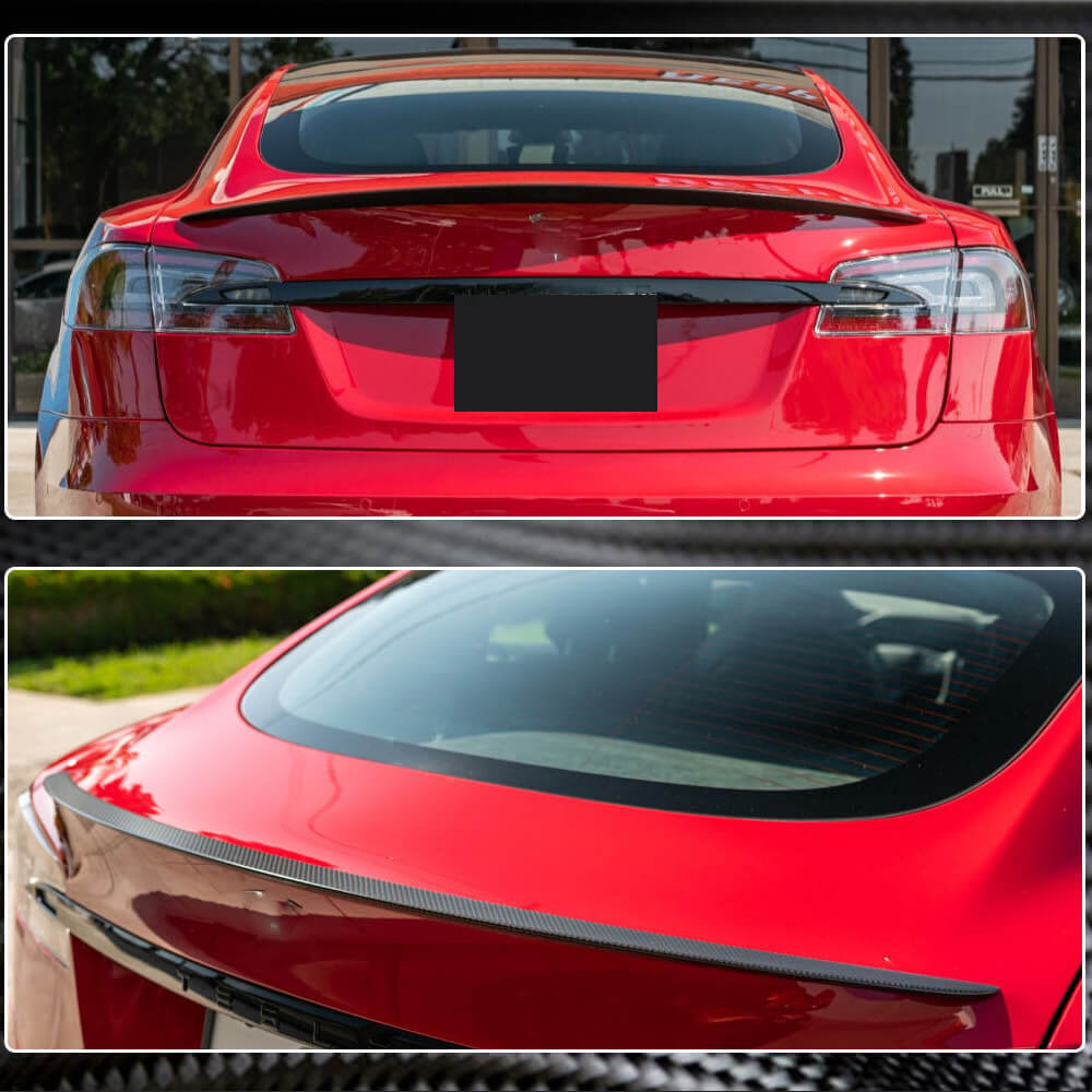 Rear Trunk Spoiler Dry Carbon Fiber V8 (2012-2022) for Tesla Model S - image 2