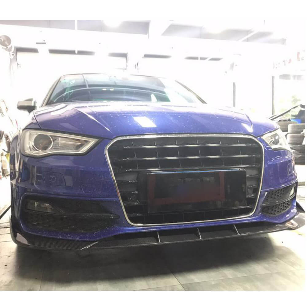 Front Bumper Lip V1 for S-Line 2012-2016 HB, Carbon for Audi A3 2012-2020 - image 2