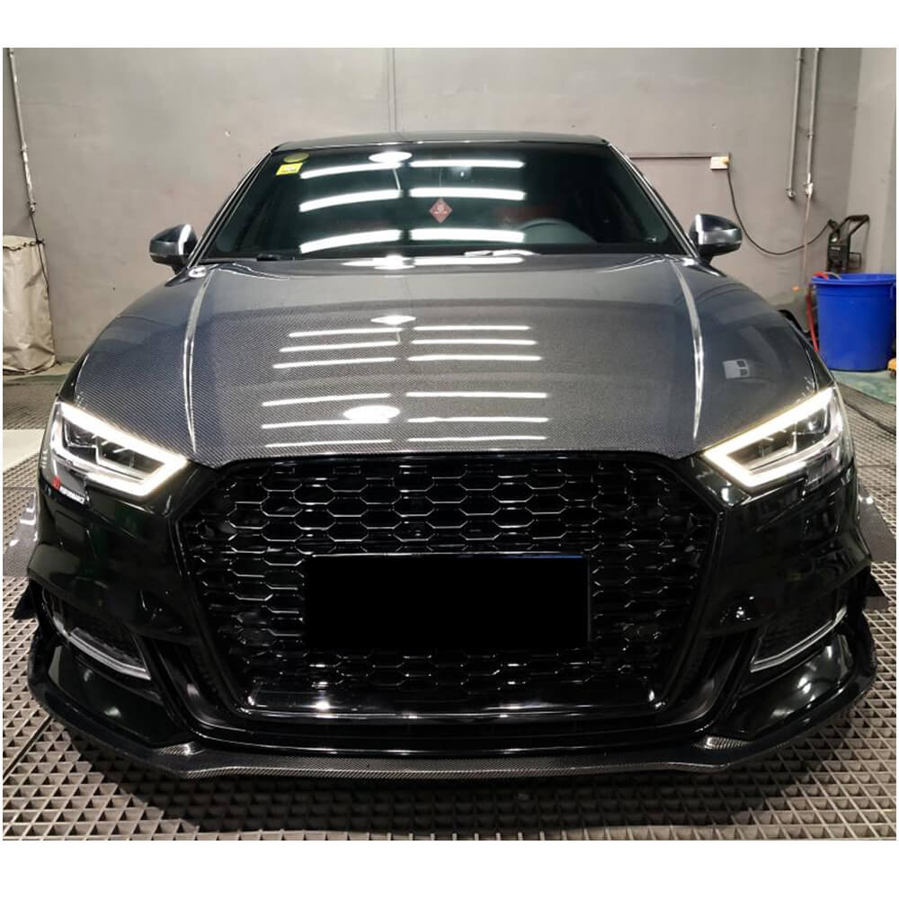 Hood V2 (for Sedan 2012-2016, Carbon) for Audi A3 2012-2020 - image 2