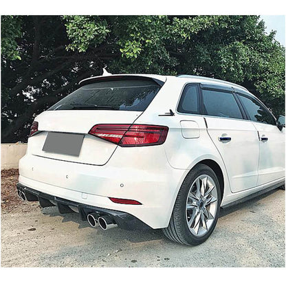 Rear Bumper Diffuser V2 (for S-Line HB 2017-2020, Carbon) for Audi A3 2012-2020 - image 2