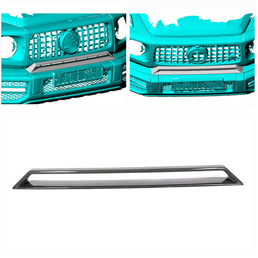 Front Bumper Lip V2 (for G63 AMG, Dry Carbon) for Mercedes G сlass W463 2018-2024 - image 2