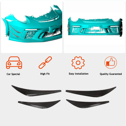 Front bumper extensions V1 (for GT3 (RS) 2017-2019, Carbon) for Porsche 911 2012-2018 - image 2