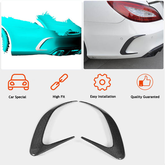 Covers on the rear bumper (for Base / CLS63 AMG SD 2015-2018, Carbon) for Mercedes CLS C218 2011-2018 - image 2