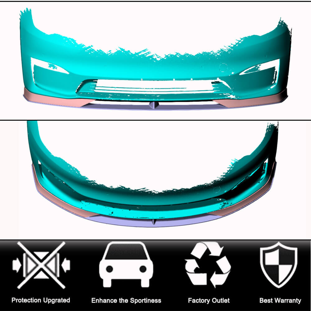 Front Bumper Lip Carbon Fiber V2 (2021-2023) for Tesla Model S - image 2