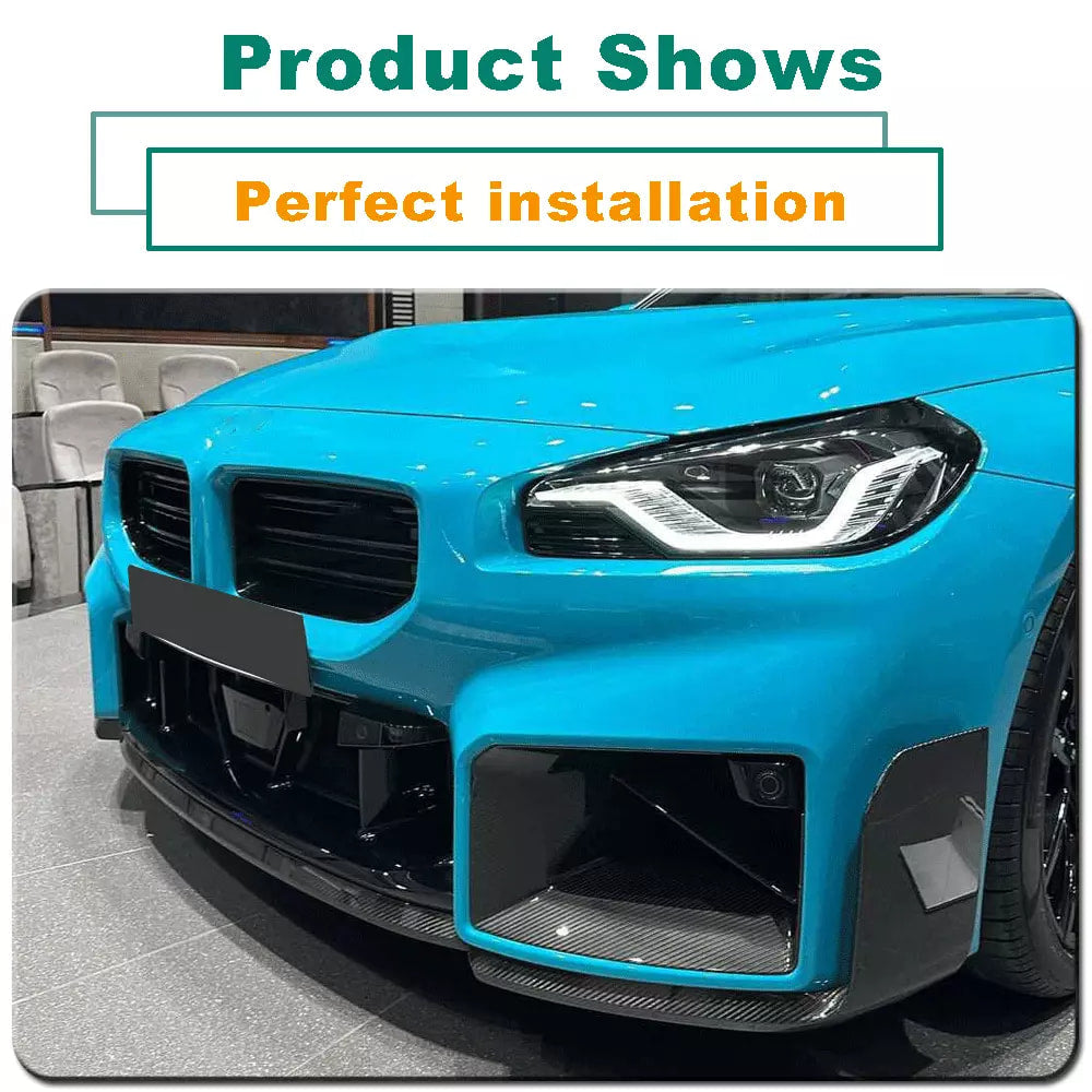 Front Bumper Lip V1 (for G87, Carbon) for BMW 2 Series G42 2021- - image 2