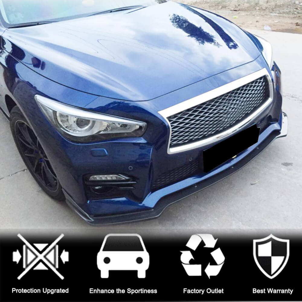 Lip V2 front bumper cover (for Q50 Sport 2014-2017, Carbon) for Infiniti Q50/Q60 2013-2024 - image 2