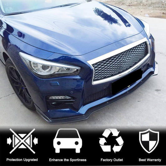 Lip V2 front bumper cover (for Q50 Sport 2014-2017, Carbon) for Infiniti Q50/Q60 2013-2024 - image 2