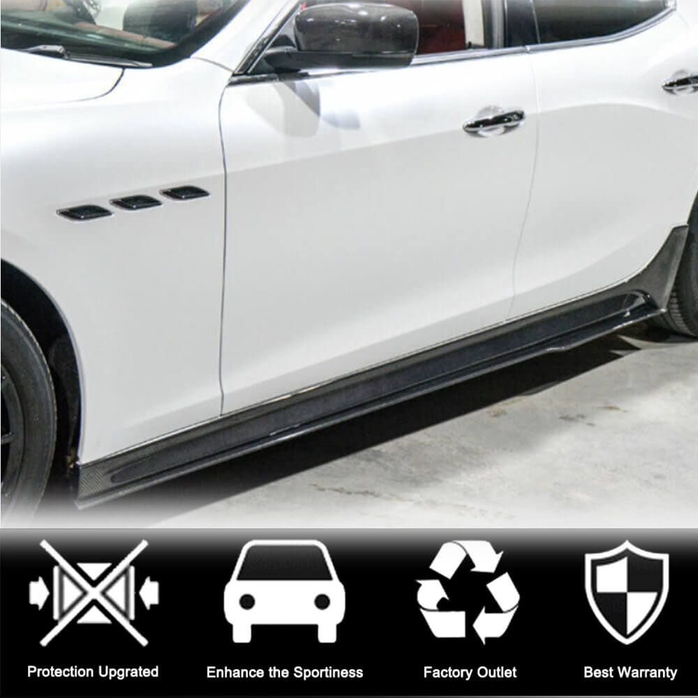 Side Skirts V3 (for Base/S/S Q4/Diesel/250 Diesel, Carbon) for Maserati Ghibli 2013-2023 - image 2
