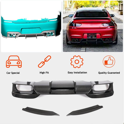 Rear Bumper Diffuser Carbon Fiber V5 (for M6) for BMW 6 F12/F13/F06 2011-2015 - image 2
