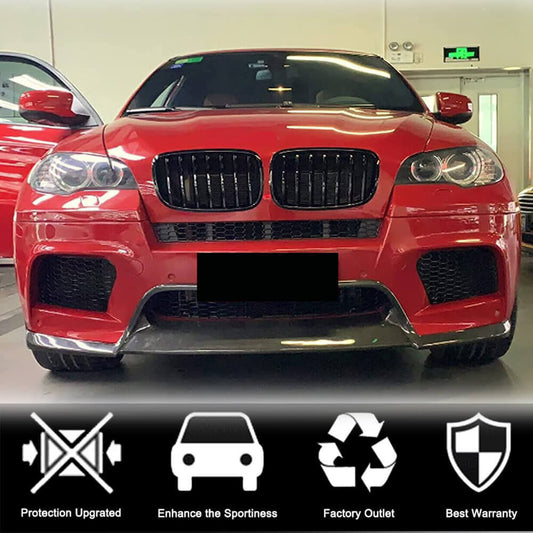 Front Bumper Lip V1 for X6M, Carbon for BMW X6 E-71 2008-2014 - image 2