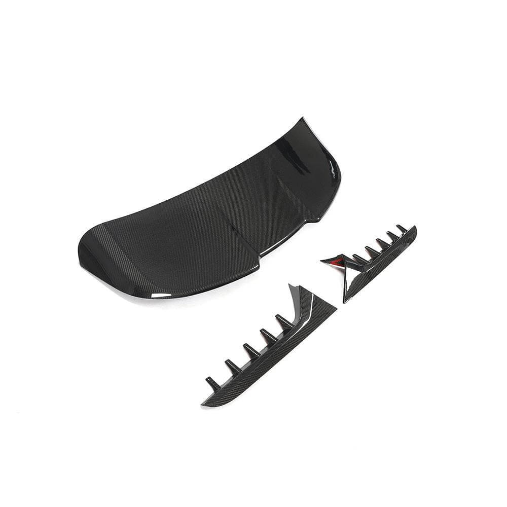 Rear Roof Spoiler Carbon Fiber 3PCS for Audi A6 C8 2018- - image 2