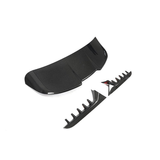 Rear Roof Spoiler Carbon Fiber 3PCS for Audi A6 C8 2018- - image 2