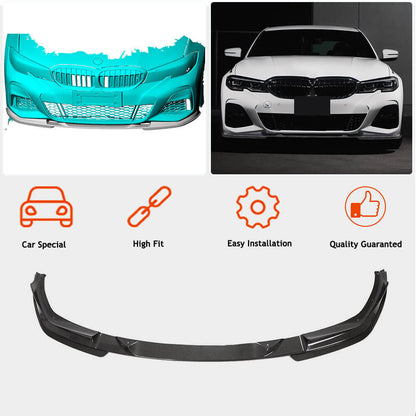 Front Bumper Lip V7 for M-Sport 2018-2022 Carbon for BMW 3 Series G20/21 2018- - image 2