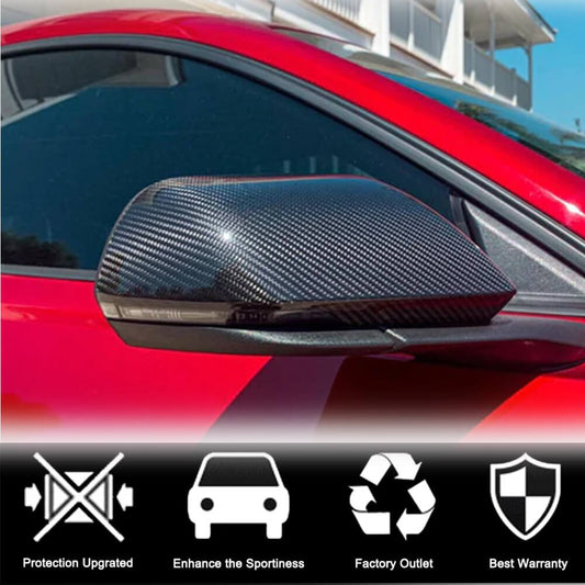 Mirror Covers V2 (for USA, Carbon) for Ford Mustang 2015-2023 - image 2