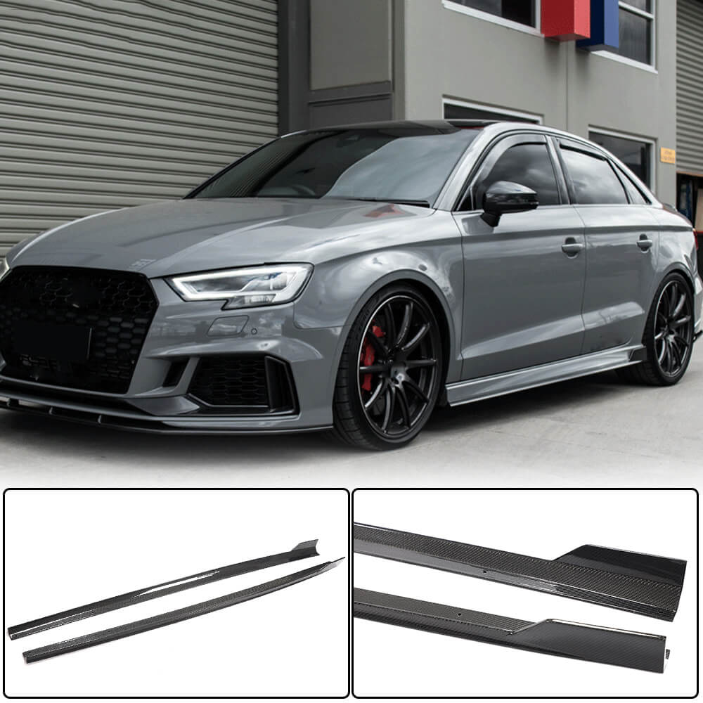 Side skirts V1 (for S-Line Sedan, Carbon) for Audi A3 2012-2020 - image 2