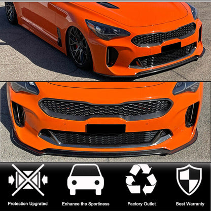 Front Bumper Lip Spoiler (Carbon) for Kia Stinger 2017-2023 - image 2