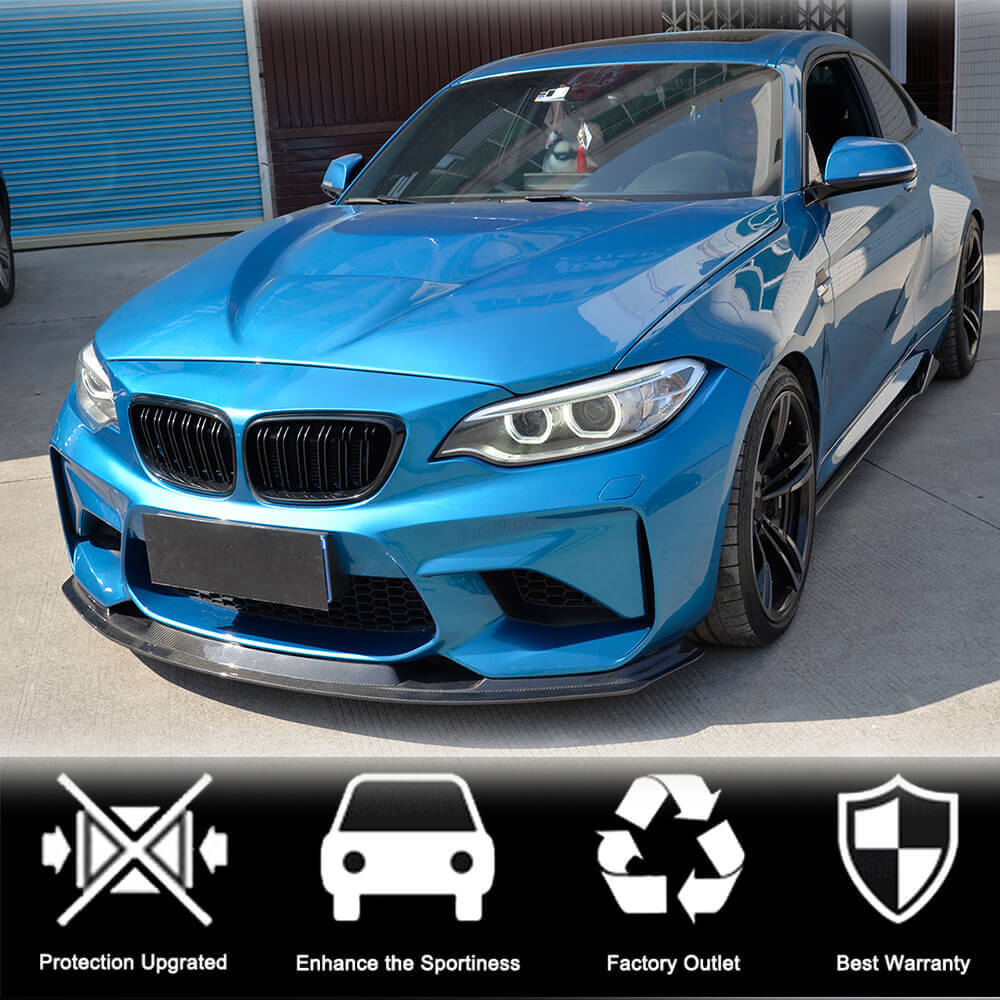 Front Bumper Lip V1 for F87 M2, Carbon for BMW 2 Series F22/F23 2014-2021 - image 2
