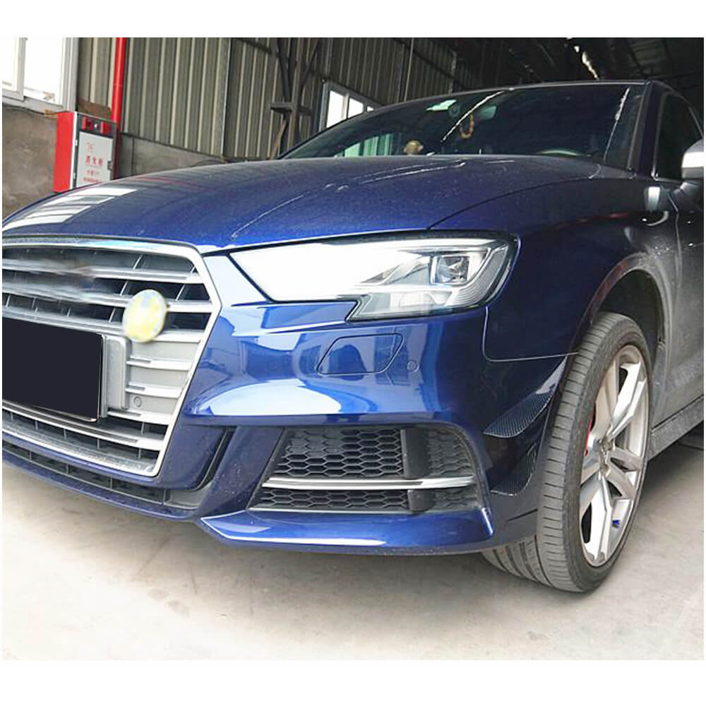 Front bumper lip (for S-Line Sedan 2017-2020, Carbon) for Audi A3 2012-2020 - image 2
