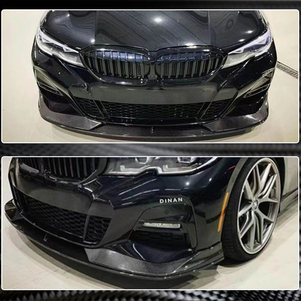 Front Bumper Lip Carbon Fiber V2 (2019-2022 M-Sport) for BMW 3 series G20/21 2018- - image 2