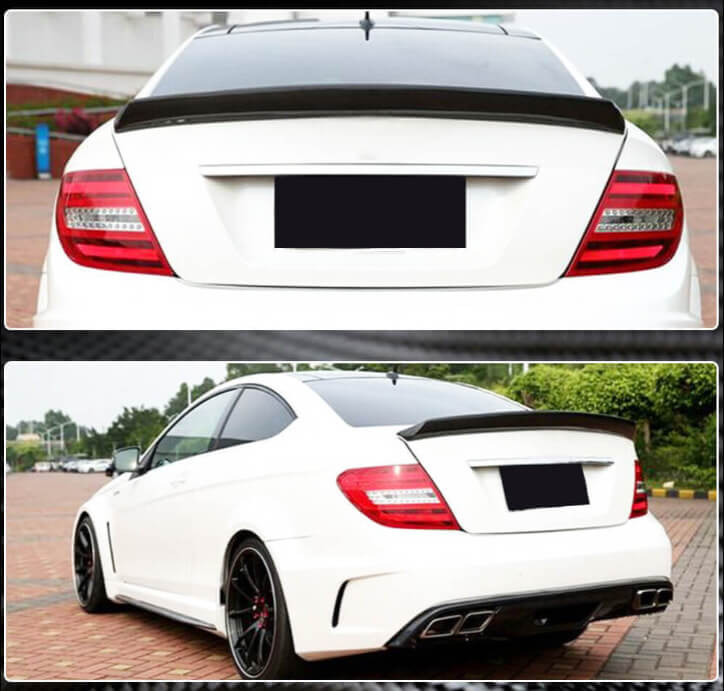 Spoiler with rear bumper diffuser (for C63 AMG 2012-2014, Carbon) for Mercedes C-class W204 2007-2015 - image 2