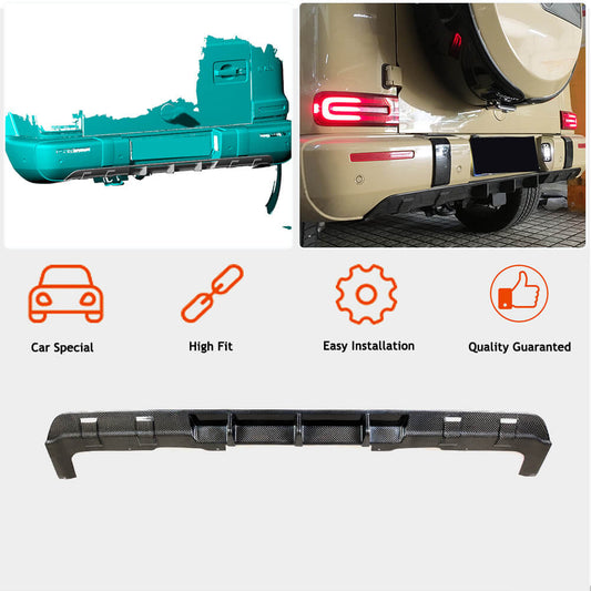 Rear Bumper Diffuser V1 for G63 AMG, Carbon for Mercedes G сlass W463 2018-2024 - image 2