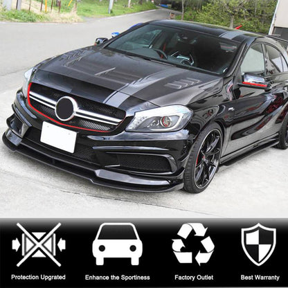 Front Bumper Lip V2 (for AMG-Line / A45 AMG HB 2013-2015, Carbon) for Mercedes A-сlass W176 2012-2018 - image 2