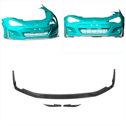 Front Bumper Lip V2 (2017-2021, Carbon) for Subaru BRZ 2012-2021 - image 2