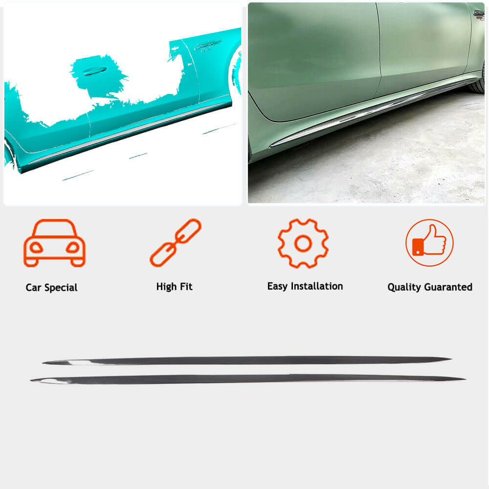 Side Skirts (for GT53 2018-2022, Dry Carbon) for Mercedes AMG GT 4 X290 2018- - image 2