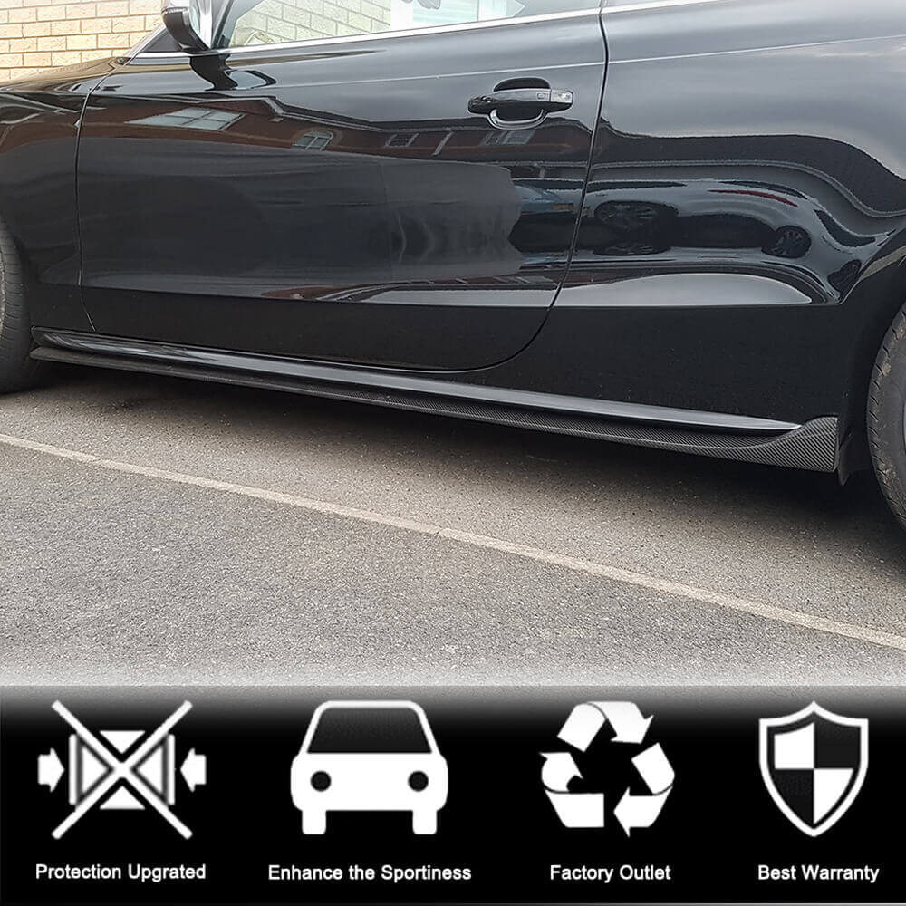 Side Skirts (Coupe/Cabriolet, Carbon) for Audi A5 2007-2015 - image 2