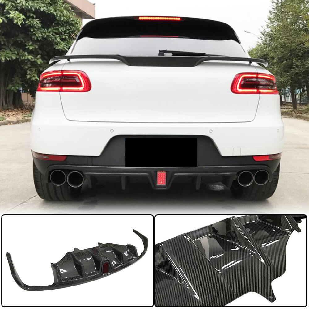 Rear Bumper Diffuser V2 (2014-2021, Carbon) for Porsche Macan 2014-2024 - image 2