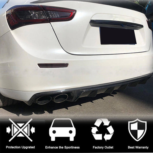 Rear bumper diffuser (for Base/S/S Q4 2013-2017, Carbon) for Maserati Ghibli 2013-2023 - image 2