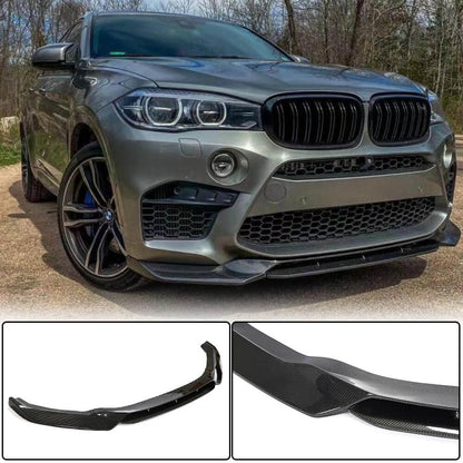 Front Bumper Lip V1 for F86, Carbon for BMW X6 F16 2014-2019 - image 2