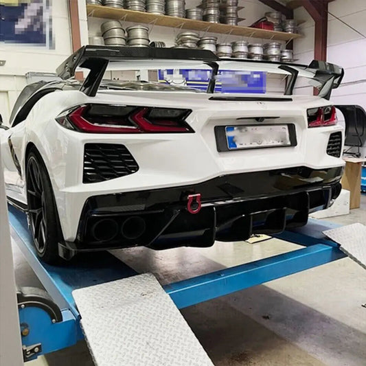 Rear bumper cover (2019-2022, Carbon) for Chevrolet Corvette C8 2019- - image 2