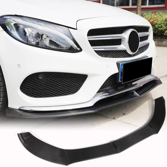 Front Bumper Lip V6 for C43 AMG 2015-2019 Carbon for Mercedes C-сlass W205 2014-2021 - image 2
