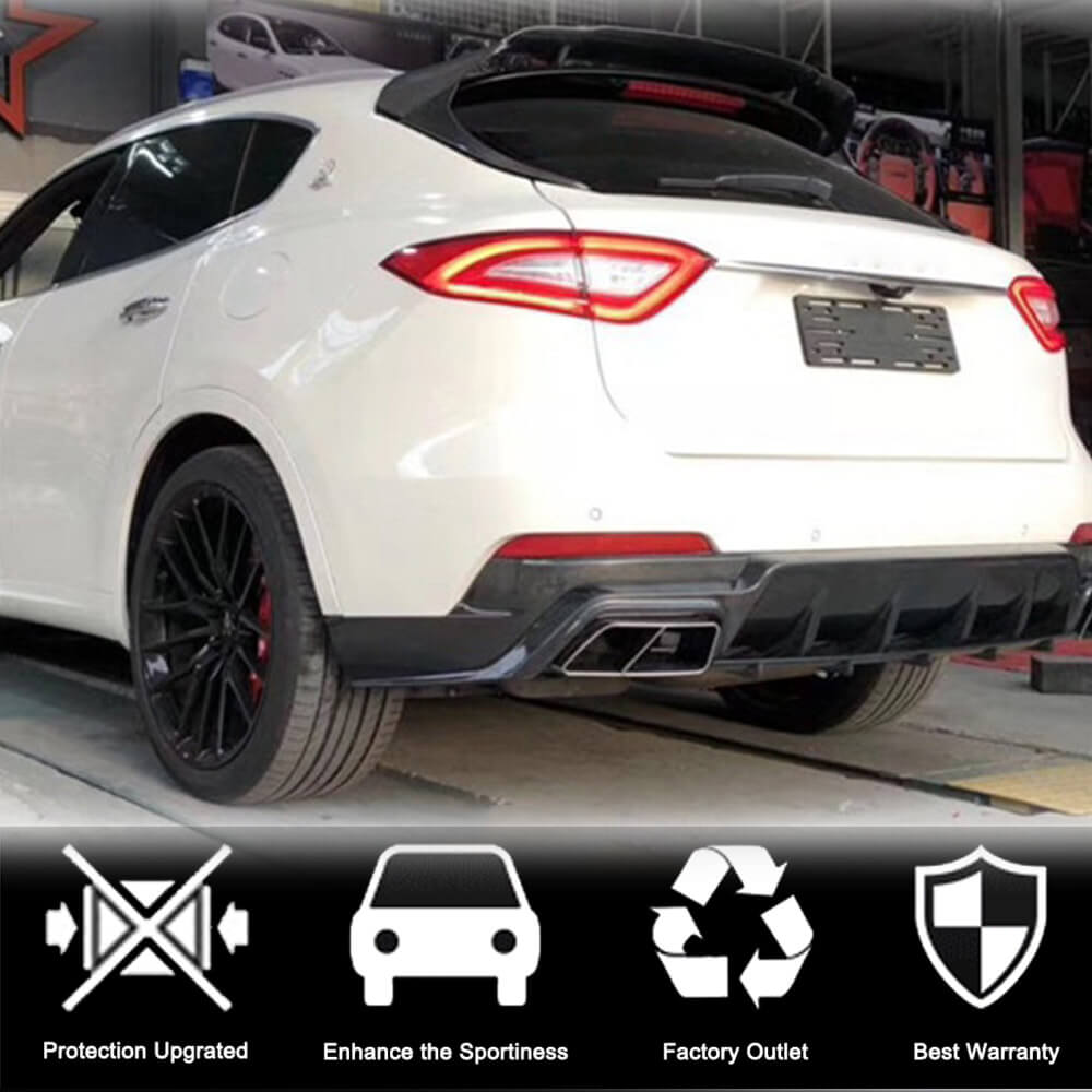Rear Bumper Diffuser V1 (for Base/S, Carbon) for Maserati Levante 2016- - image 2