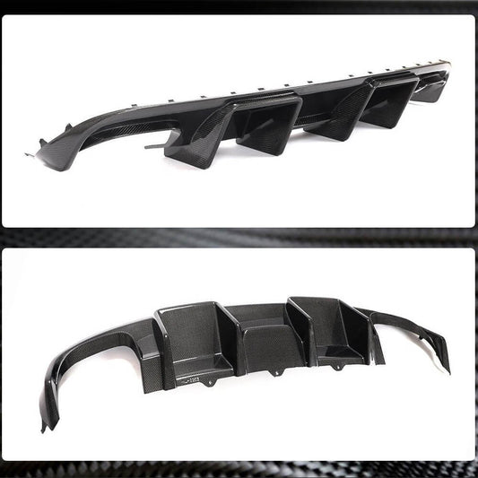Rear Bumper Diffuser V1 (for S4 2009-2012, Carbon) for Audi A4 B8 2007-2015 - image 2