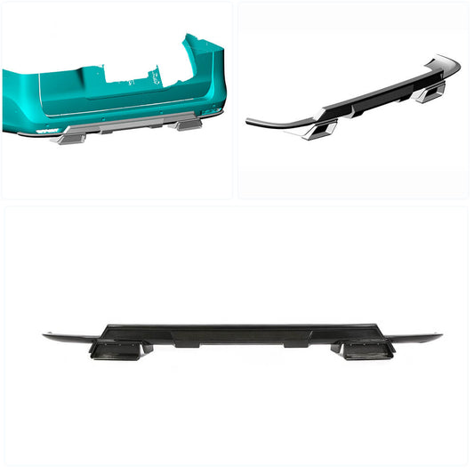 Rear bumper diffuser V1 (for V-Class 2014-2019, Carbon) for Mercedes Vito / V-class W447 2014↗ year - image 2
