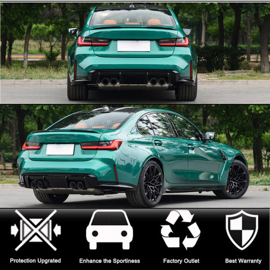 Rear Bumper Add-on Flap V1 (for G80, Carbon) for BMW 3 Series G20/G21 2018- - image 2