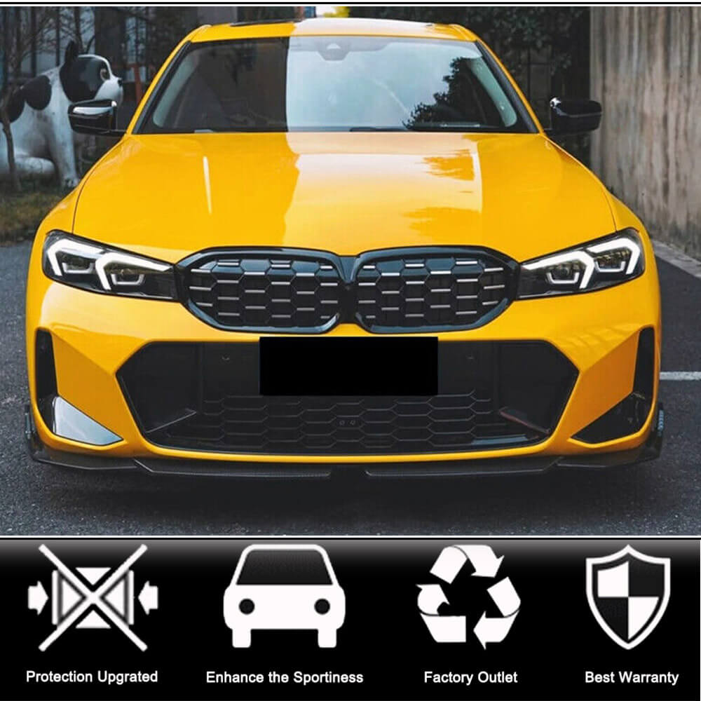 Front Bumper Lip V3 for M-Sport 2022+ Carbon for BMW 3 Series G20/21 2018- - image 2