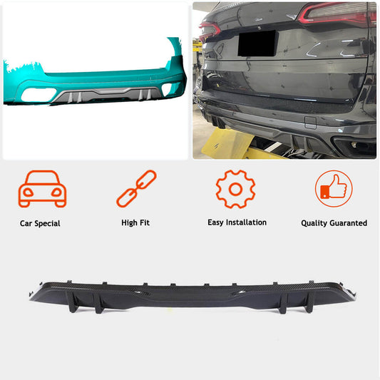 Rear bumper diffuser V1 (2018-2022, natural carbon) for BMW X5 G05 2019- - image 2