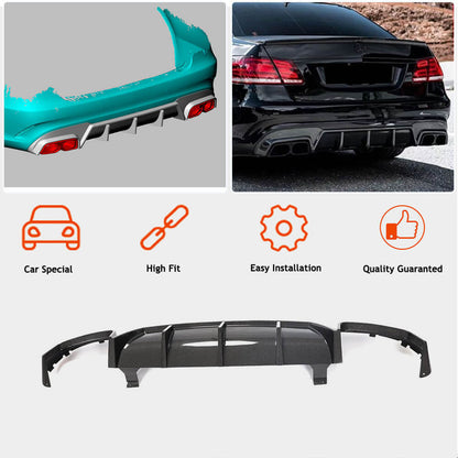 Rear bumper diffuser V2 (for E63 AMG 2013-2016, Carbon) for Mercedes E-class W212 2009-2016 - image 2