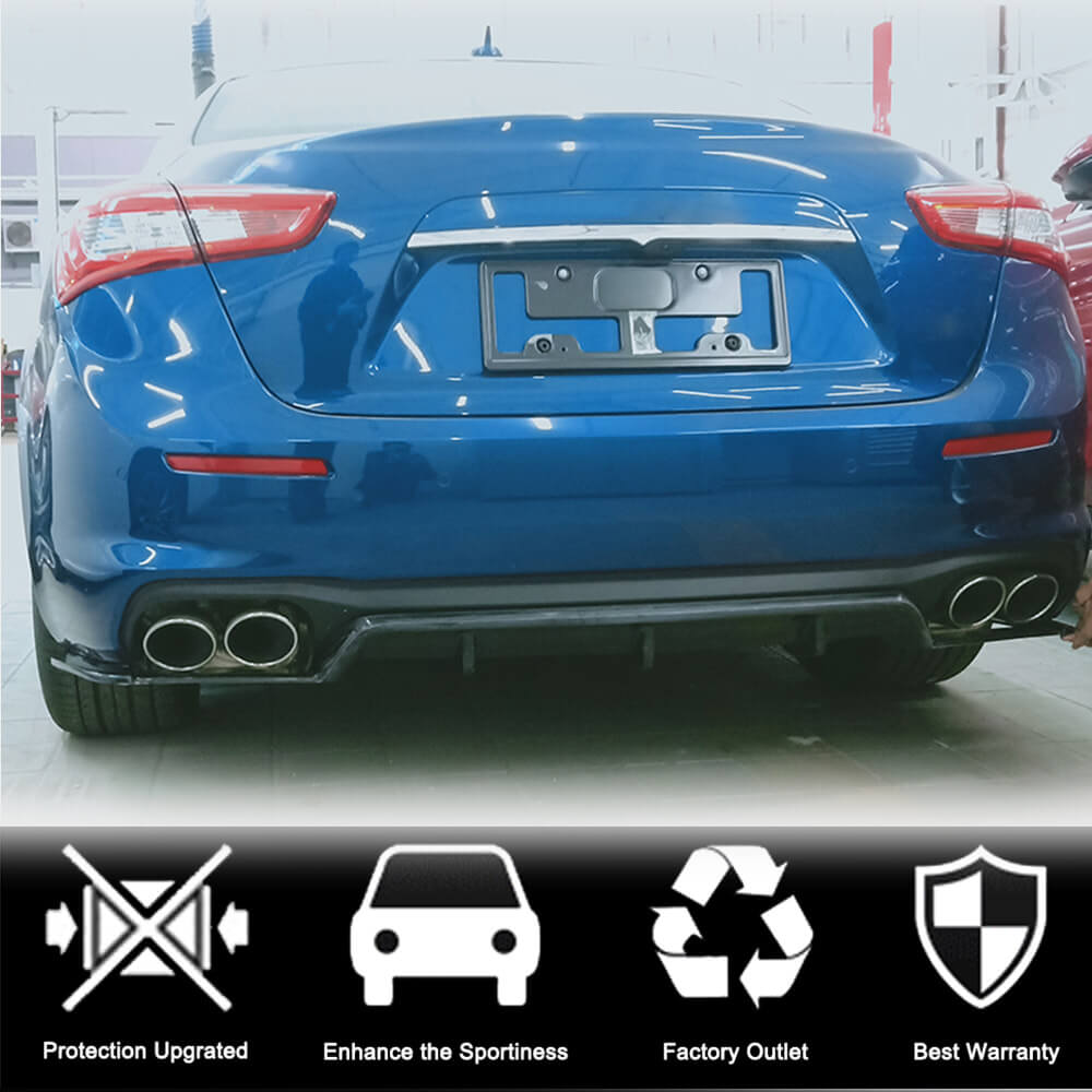 Rear Bumper Diffuser (for Base 2018-2020, Carbon) for Maserati Ghibli 2013-2023 - image 2