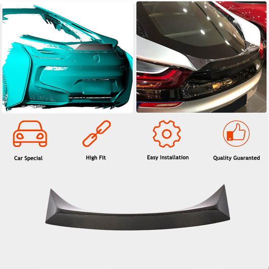 Rear Trunk Spoiler Dry Carbon Fiber V2 for BMW I8 2014-2020 - image 2