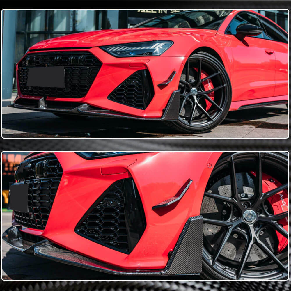 Front bumper air vent covers V2 (for RS7 2018-2022, Dry Carbon) for Audi A7 2018- - image 2