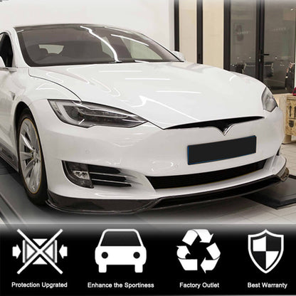Front Bumper Lip Spoiler (2016-2021, Carbon) for Tesla Model S 2012– - image 2