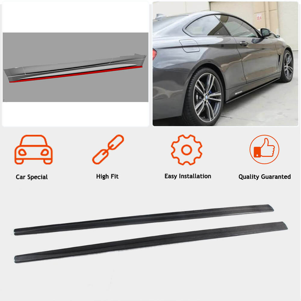 Side Skirt Extensions V2 (for F32/F33 M-Sport, Carbon) for BMW 4 Series F-32 2012-2020 - image 2